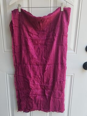 Fuchsia Embroidered Pareo Wrap
